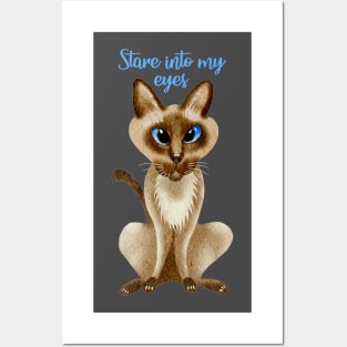 Stare into my eyes - Siamese Cat Posters and Art